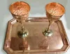 BPA FREE 100% PURE COPPER WINE GOBLET GLASSES, EMBOSSED DESIGN SOLID COPPER MARTINI CUP GOBLET, COPPER CHAMPAGNE FLUTES