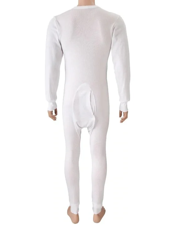 Lightweight 100 Cotton White Union Suit Fits Comfortably Under Clothes
