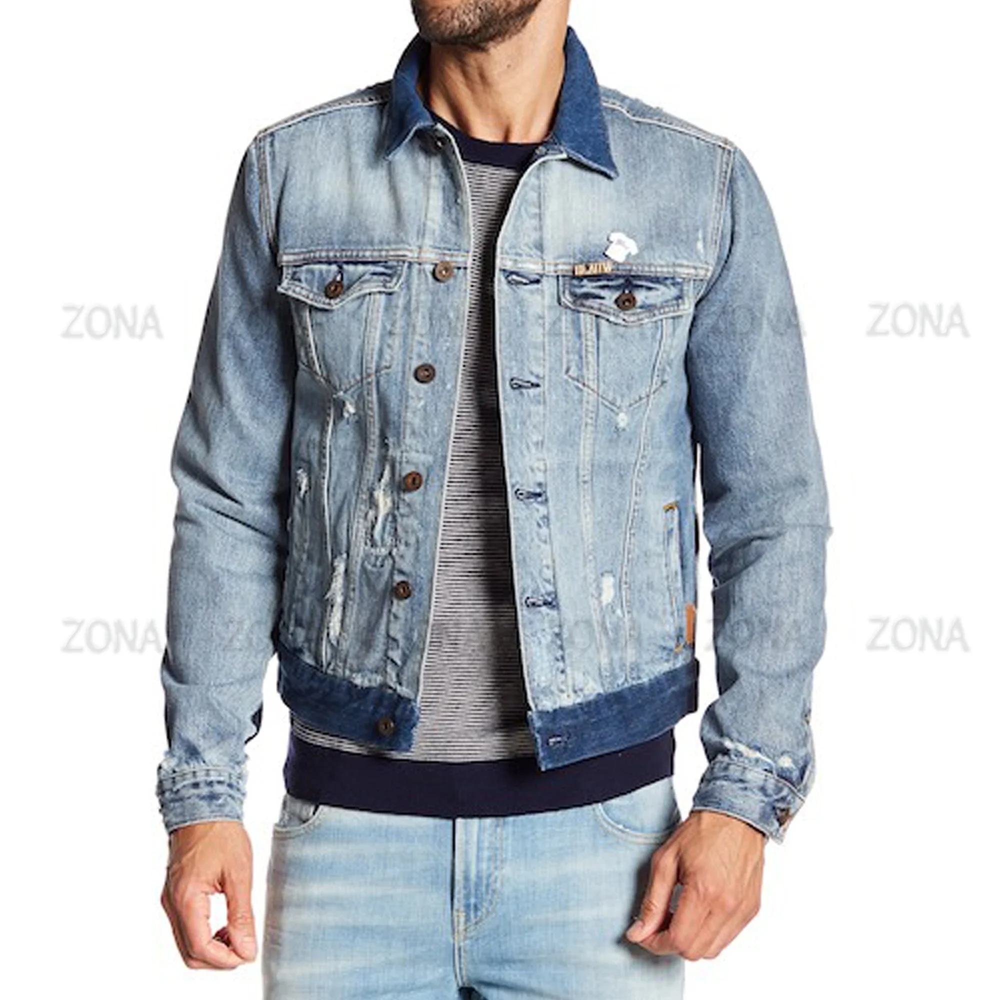 High Quality Oversized Jean Outwear Fashion Casual Apparel Jeans Denim Jackets   Mens Clothing Plain Dyed Denim Jeans Jackets