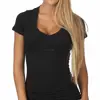 New Women's Stretch Casual Shirts Fitted Deep V Neck Tee T-Shirt Ladies Short Cap Sleeve Top Sports Wear
