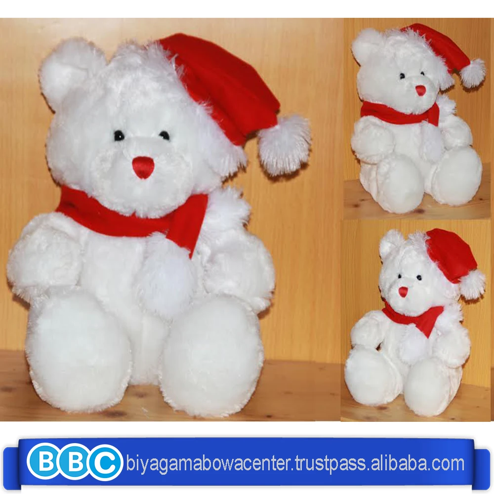 white and red teddy bear
