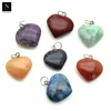 7Pc lot diy 7 chakra heart necklace pendant silver plated reiki energy healing crystal charms