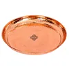 Indian art villa pure copper hammered dinner thali plate
