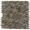 Splashback Tile Baroque Pearl 3D Brick Pattern 12 in. x 12 in. x 2 mm Pearl Glass Mosaic Tile, Browns/Tans