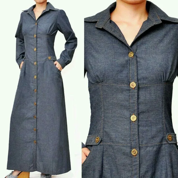 Women's Denim Muslim Islamic Abaya - Buy Denim Fabric Abaya,Jeans Abaya ...