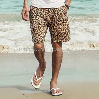 mens cheetah print swim trunks