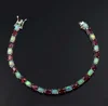 Splendid indian jewelry natural opal ruby gemstone 925 sterling silver tennis bracelet for women supplier
