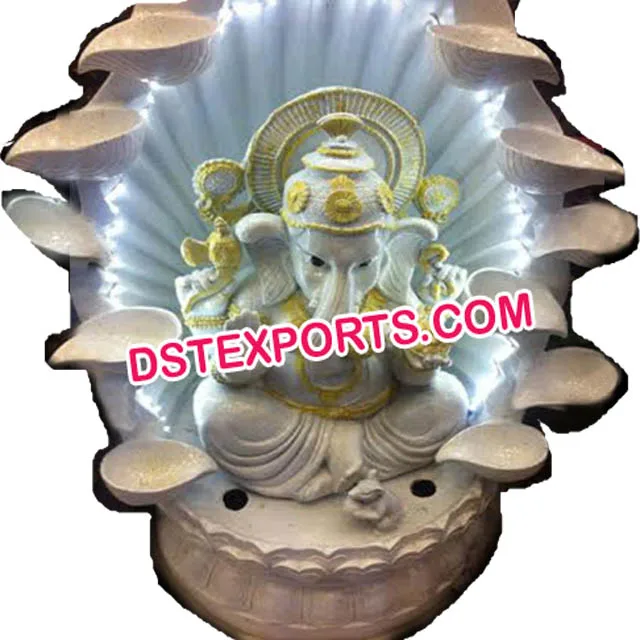 Fiber Ganesha Fountain Statue With Led Lights/Wedding Fiber Fountain Ganesha Statues/New Design Lighted Ganesha Statue
