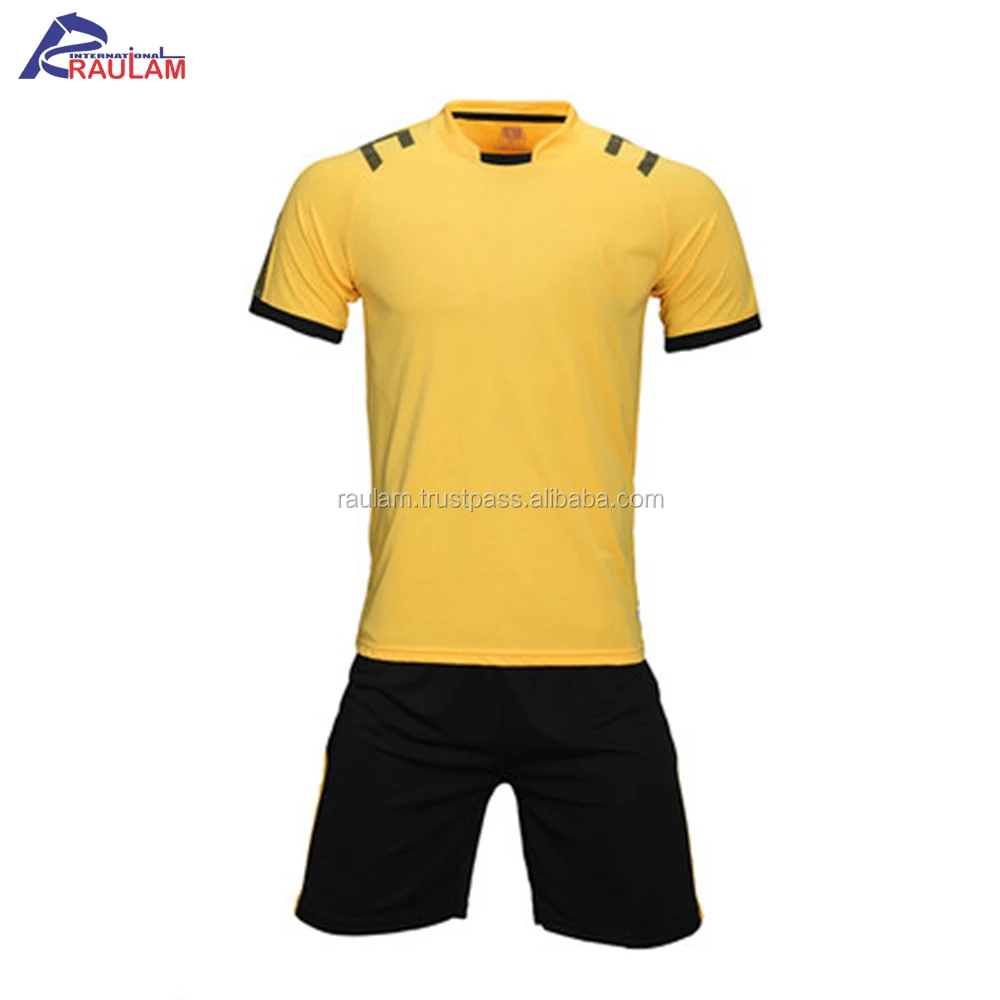 Wholesale Soccer Football Uniform 100 Polyester Blue Color O Neck Half