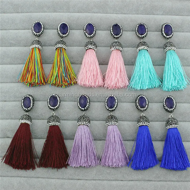 CH-ZSE0408 wholesale pave crystal connector pendant stud earring handmade,fashion stone jewelry pearl dangle earring hot sale