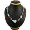 Beaded Handmade Jewelry Coral Turquoise Necklace Wholesaler 925 Sterling Silver Jewelry India