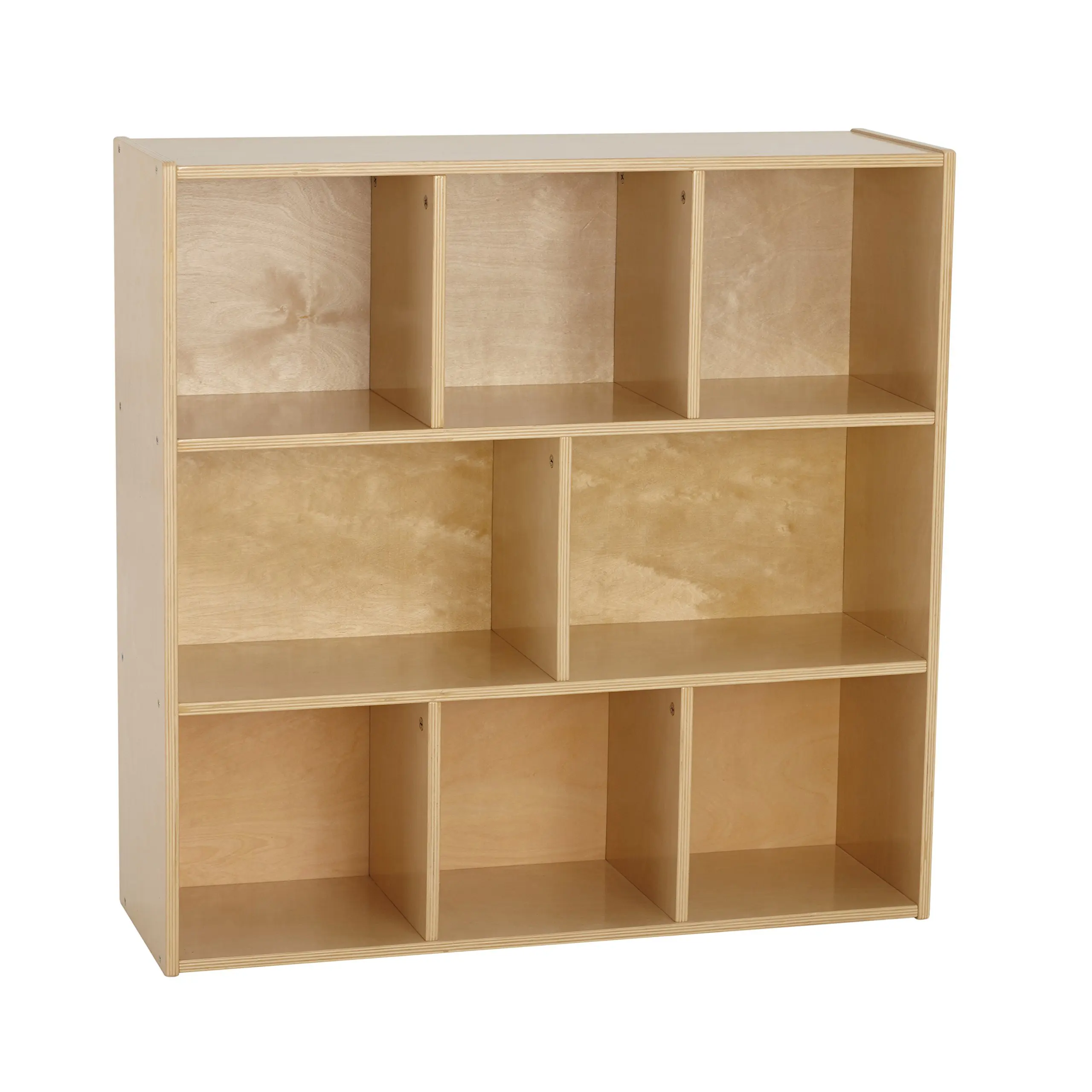47-3//4 x 14-1//4 x 30 Inches Childcraft Korners For Kids Mobile 3-Compartment Storage Cabinet Birch