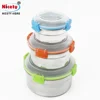 round shape stainless steel colored custom plastic cover metal tiffin lunch box containers for kitchen