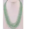 406.40 Ct Natural Colombian Emerald Faceted Roundel Shaped Beads 4 Strand Necklace,Round Beads Gemstones