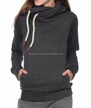 high collar hoodie women's