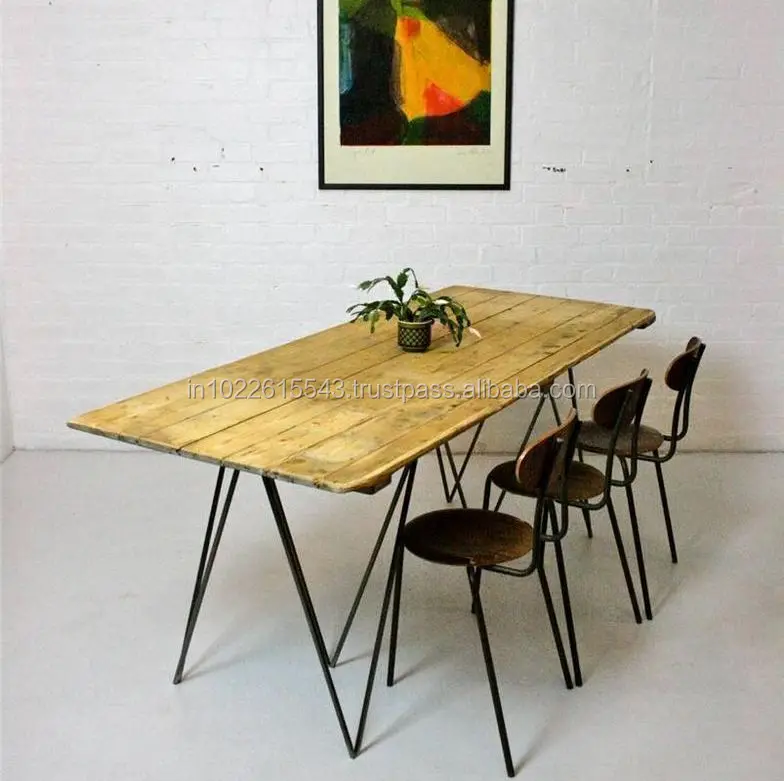 Trestle Leg Industrial Dining Table Buy Indian Style Dining