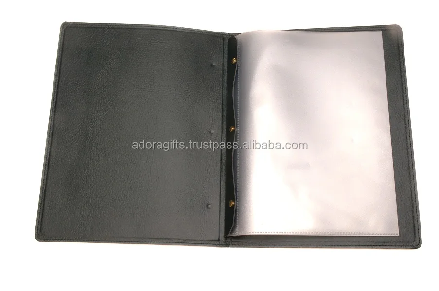 Top Quality Three Fold Menu Holder Leather Food Cover / Tri Fold