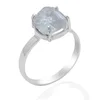 Sterling Silver Blue Aquamarine Rough Gemstone Ring Jewelry