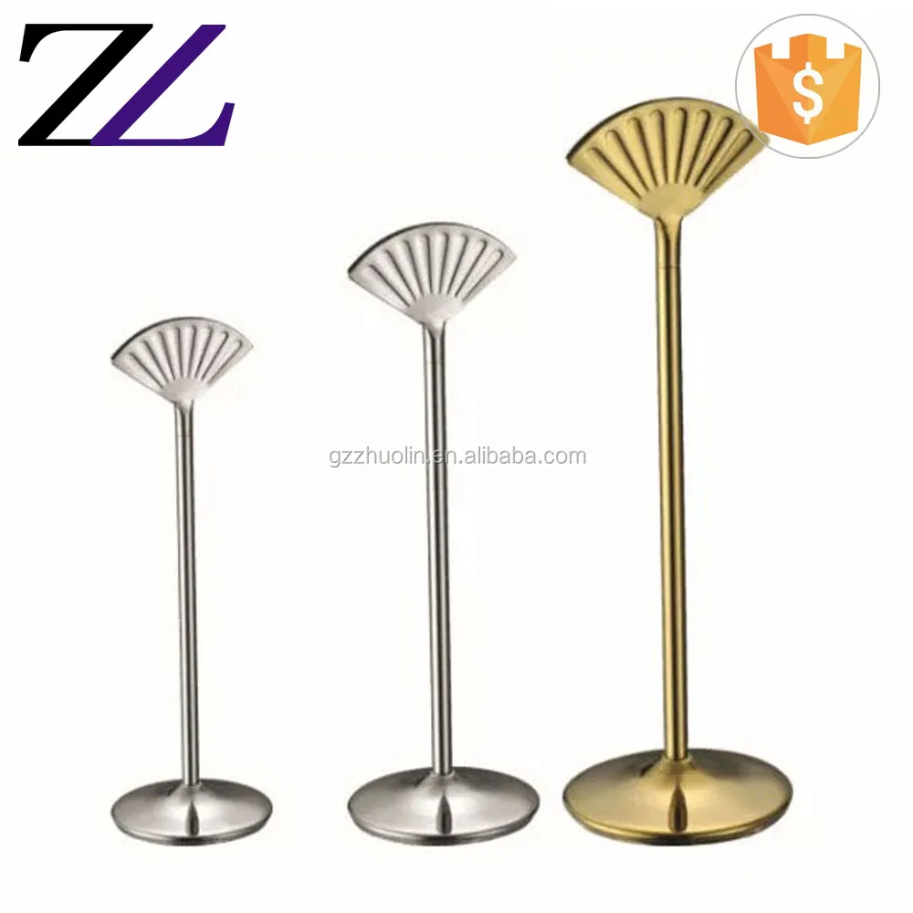 Catering Materials And Tools U Shape Brass Gold Stainless Steel Buffet Name Tag Holder Wedding