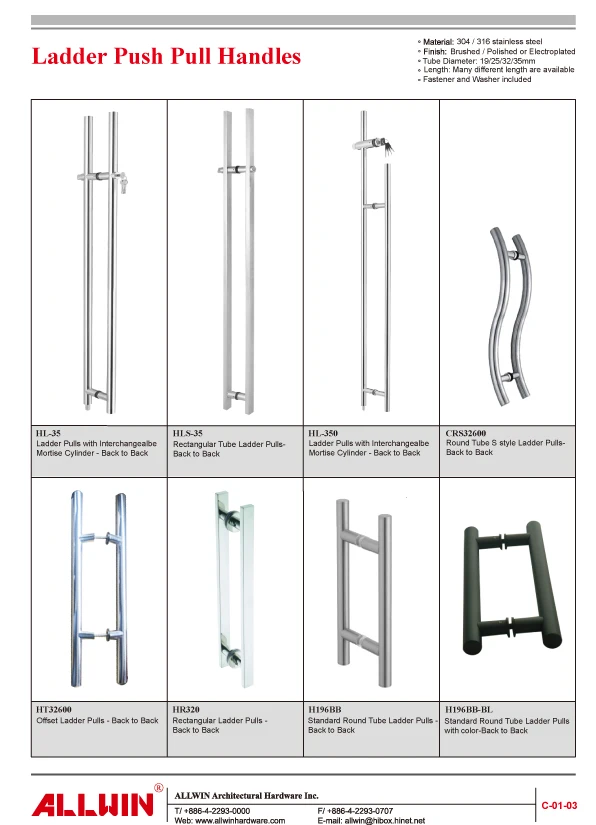 Stainless steel Back To Back Offset Ladder Pulls Handles