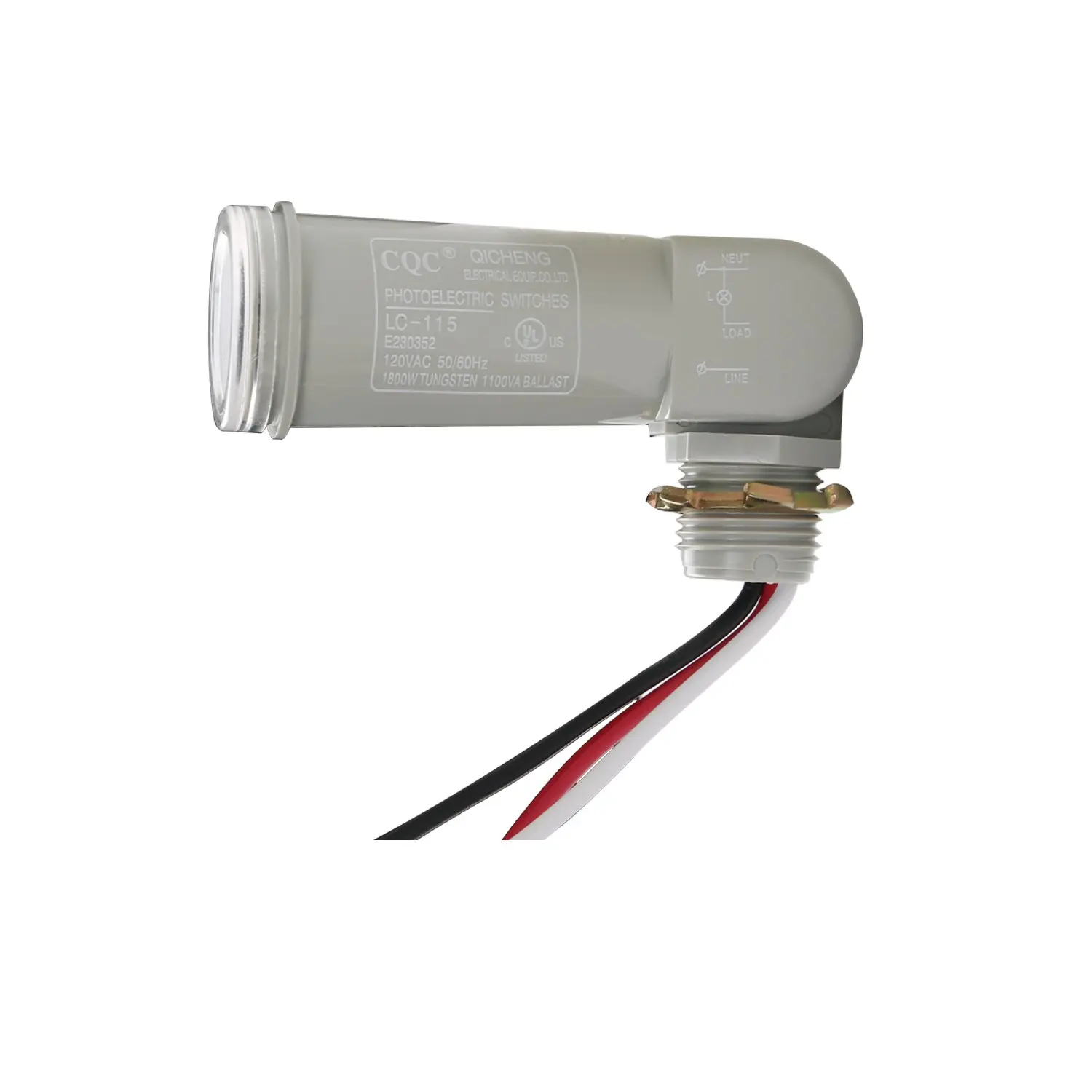 uxcell Outdoor Photoelectric Switch Sensor SwivelMount Conduit Light Control w Photocell Swivel