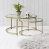 Living Room Furniture Gold Frame Coffee Table Contemporary Metal Legs And Glass Top Modern Round Cocktail Table
