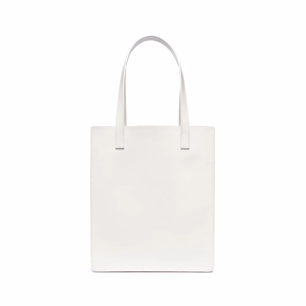 leather bag white