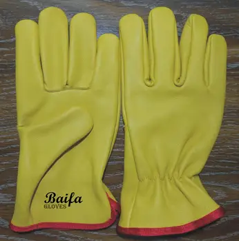 yellow leather gloves mens