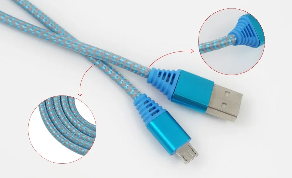 MIUSB High Quality 2A Micro USB Cable 1M Fast Charger Denim Braided Cable For samsung huawei - ANKUX.COM