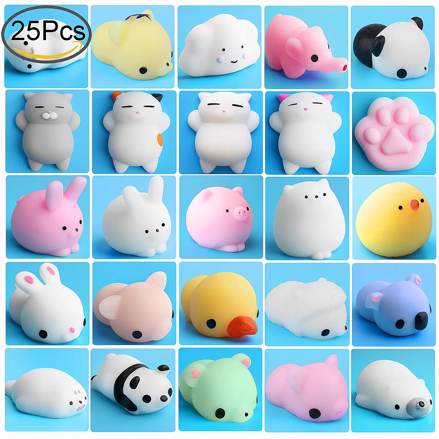 Buy Mini Squishies Animals, Outee 25 Pcs Animal Toys Stress Relief Cat