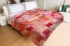 Indian Beautiful Vintage Silk Sari Wholesale Handmade Kantha Quilt Patchwork Bedding Throw Quilt