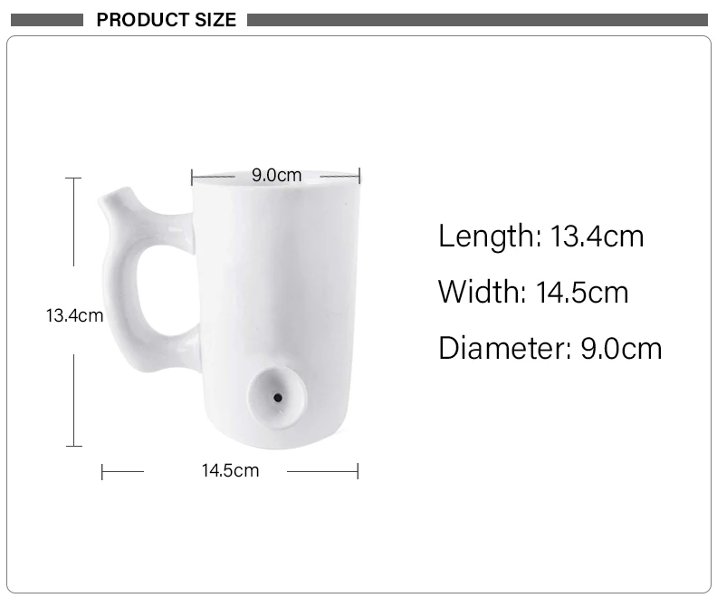 factory price Ceramic Type cheap ceramic mugs smoking pipe wake and bake pipe mug CIGAR SMOKER COFFEE MUG
