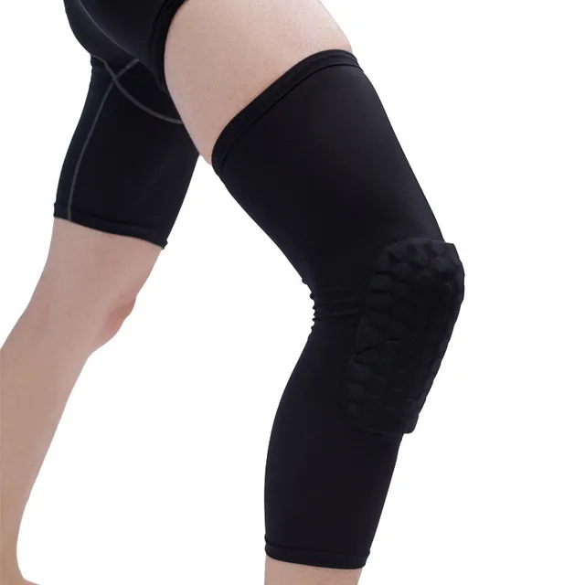 LC/_ Crashproof Basketball Leg Knee Long Sleeve Protector Gear Honeycomb Pad Pr