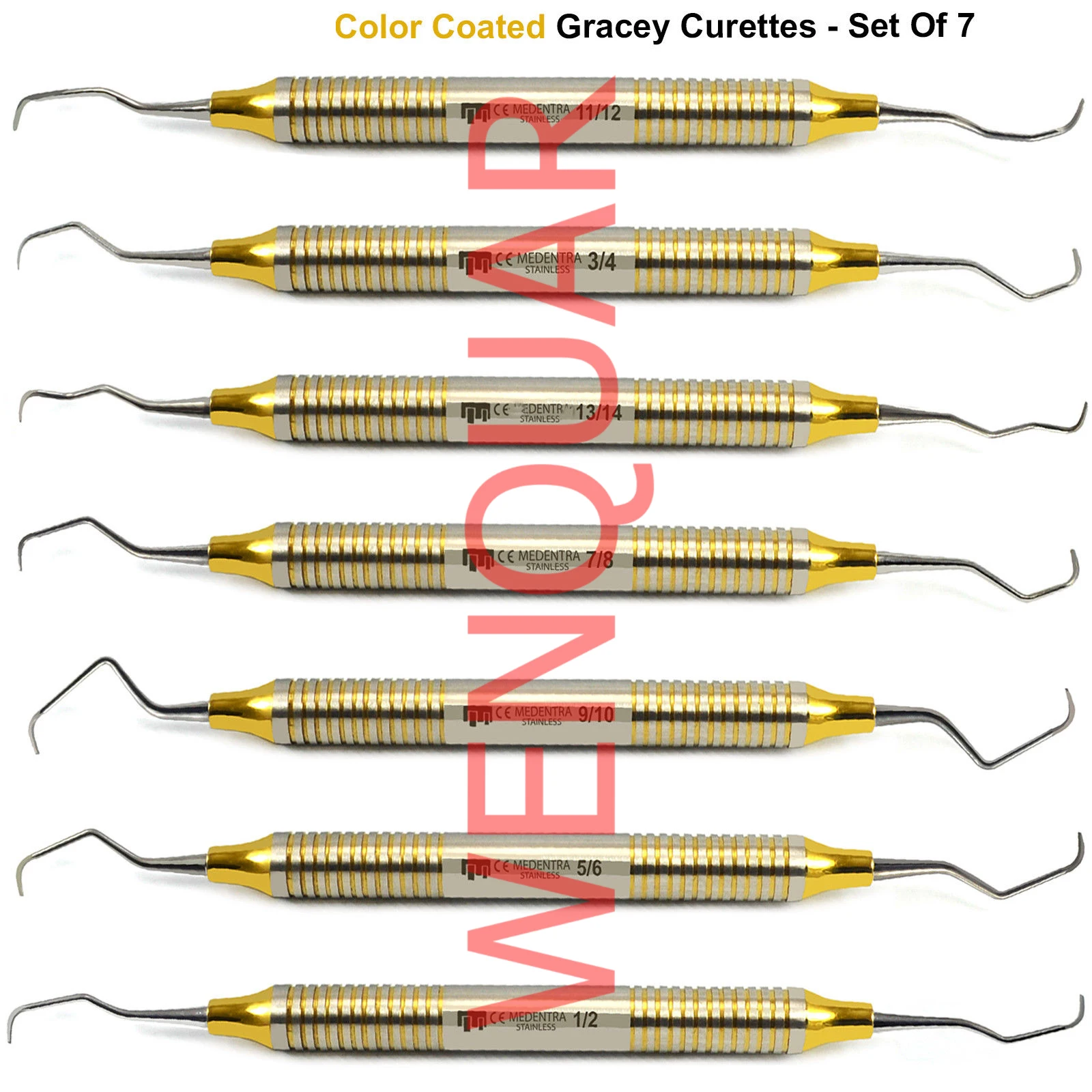7 Pieces Of Dental Periodontal Instruments Clinical Gracey Bone