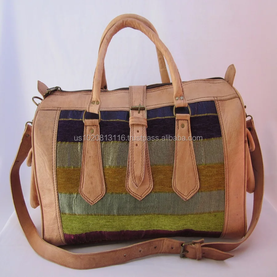 leather kilim travel bag