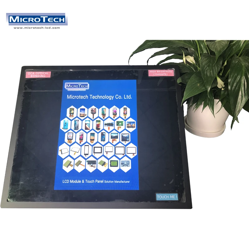Industrial Application 1000 Nits 1280 x 1024 Normally White 16.7M Colors 19 Inch Dual Channel LVDS Touch Screen Monitor Solution