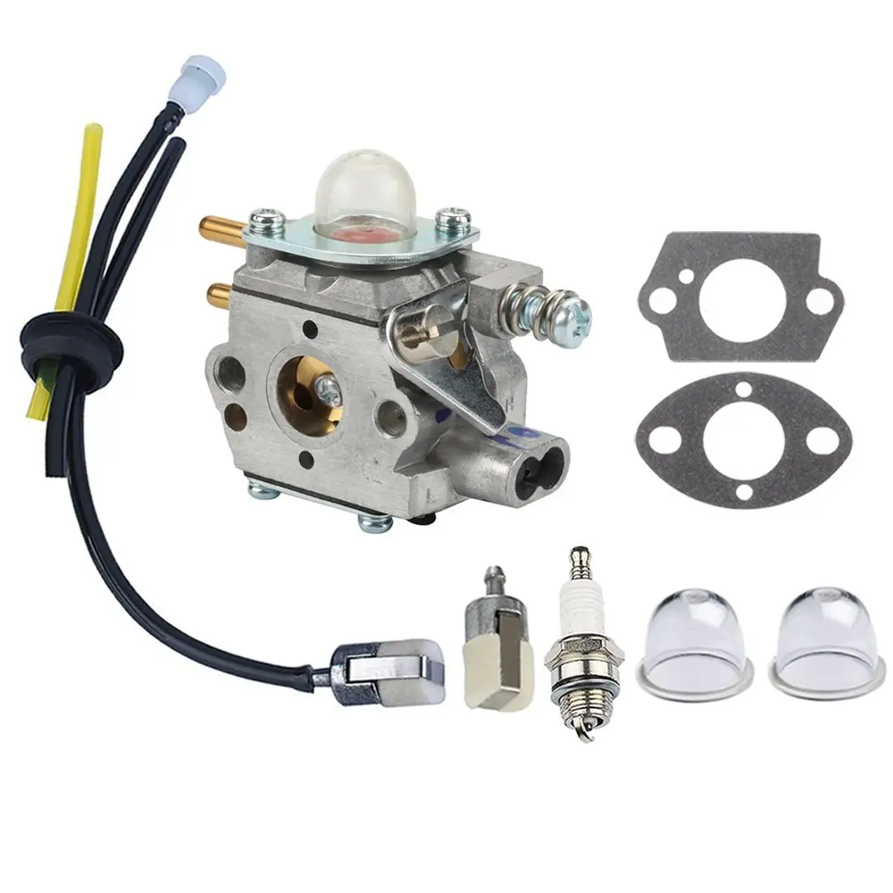 Panari Carburetor + Fuel Line Filter Spark Plug for ECHO Trimmer GT2400 SRM2400 SRM2410 SRM2450 PE2400