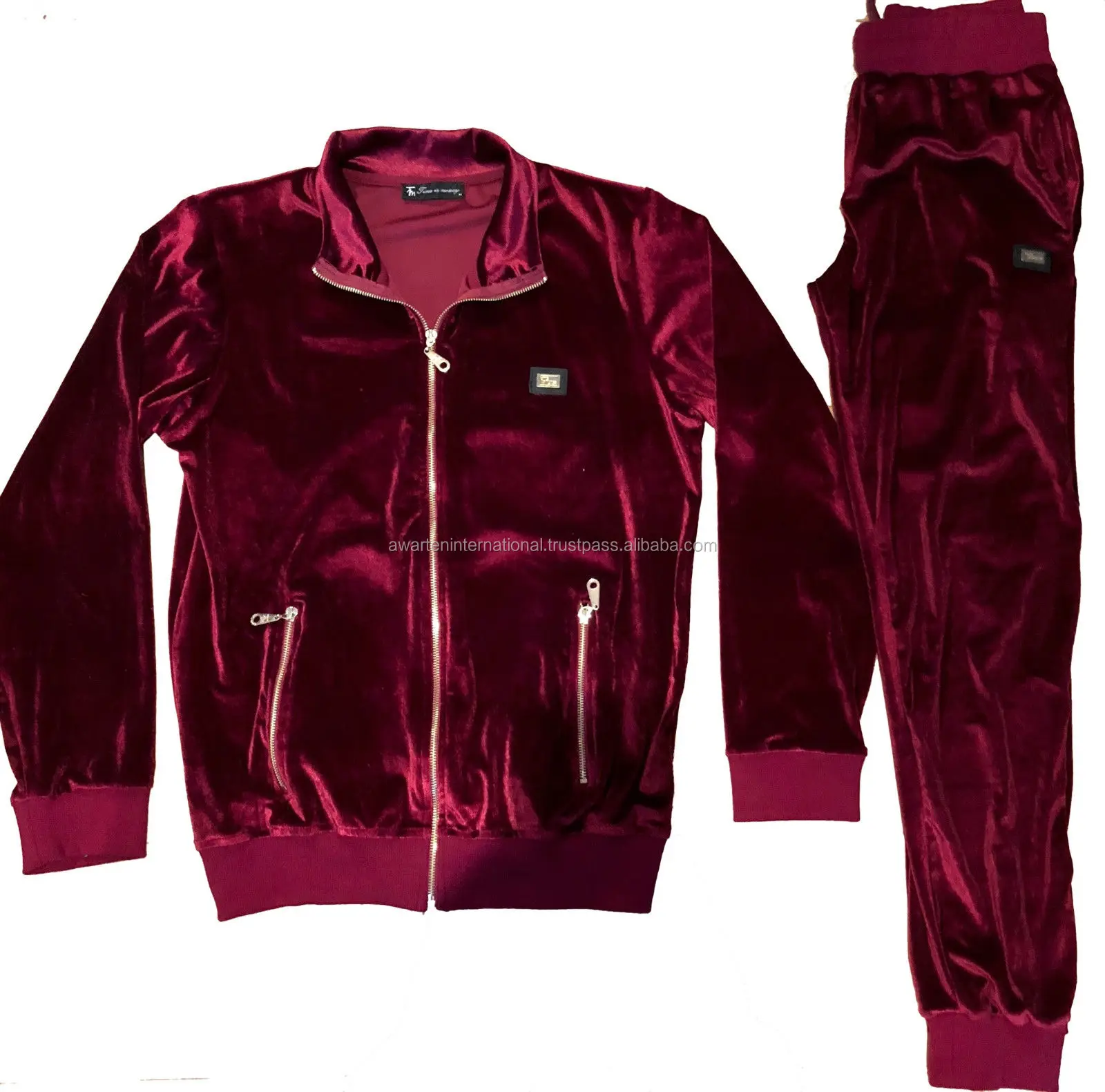 velour polo sweat suit