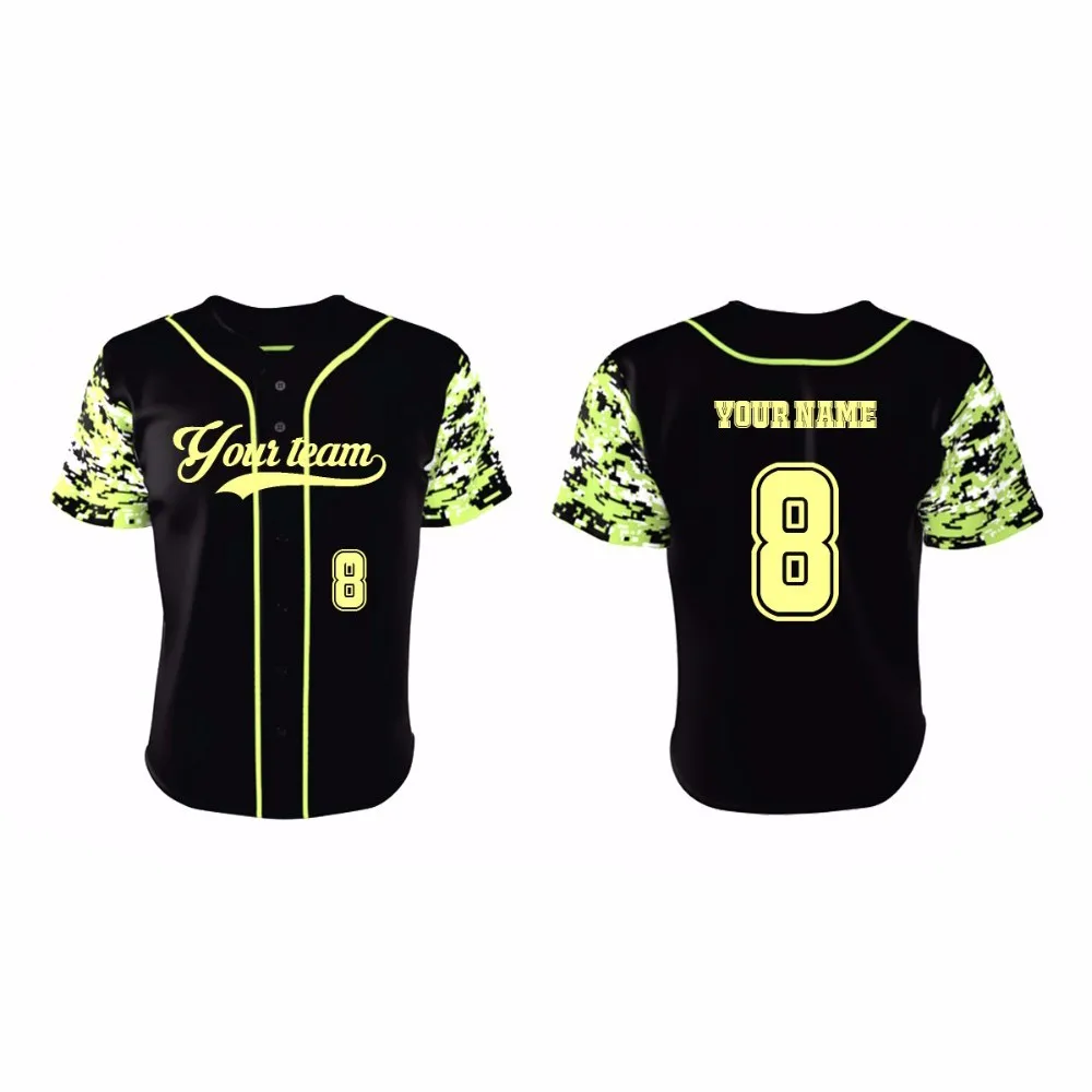 高品质升华聚酯男士定制棒球球衣