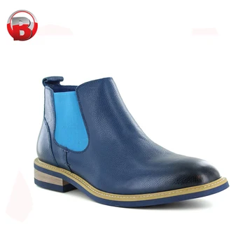 mens blue boots leather