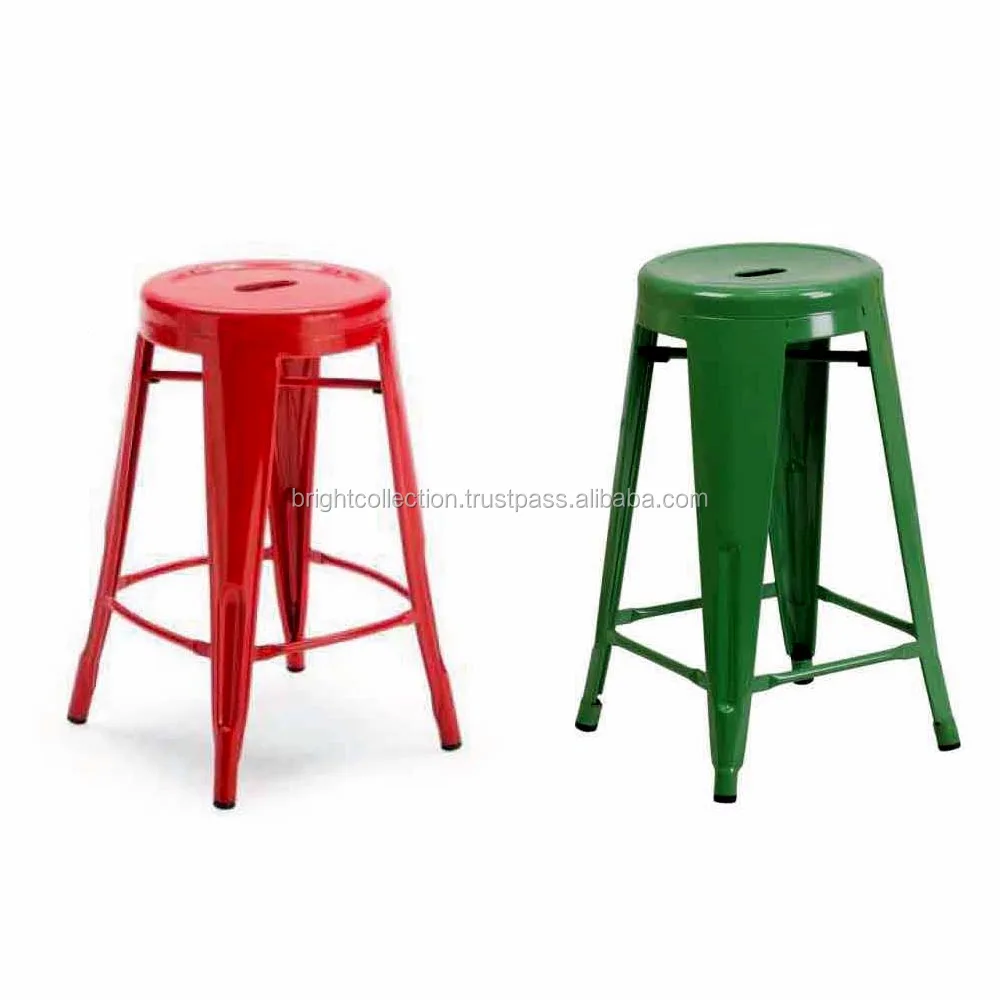 White Powder Coated Stainless Steel Stool For Home And Garden Stool Home Furniture Modern Pu