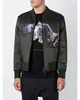 Polyester Green Eagle Printed Slim Fit Soft Lining Bomber Jacket Men