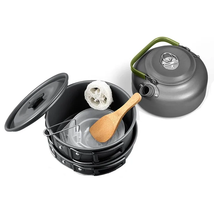 23 Person Outdoor Camping Pots And Pans Set Portable Nonstick Lightweight Picnic Camping