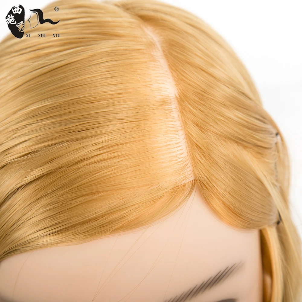 XISHIXIUHAIR BRAND Make Up Synthetic Hair Mannequin Head, Synthetic Hair Training Mannequin Head