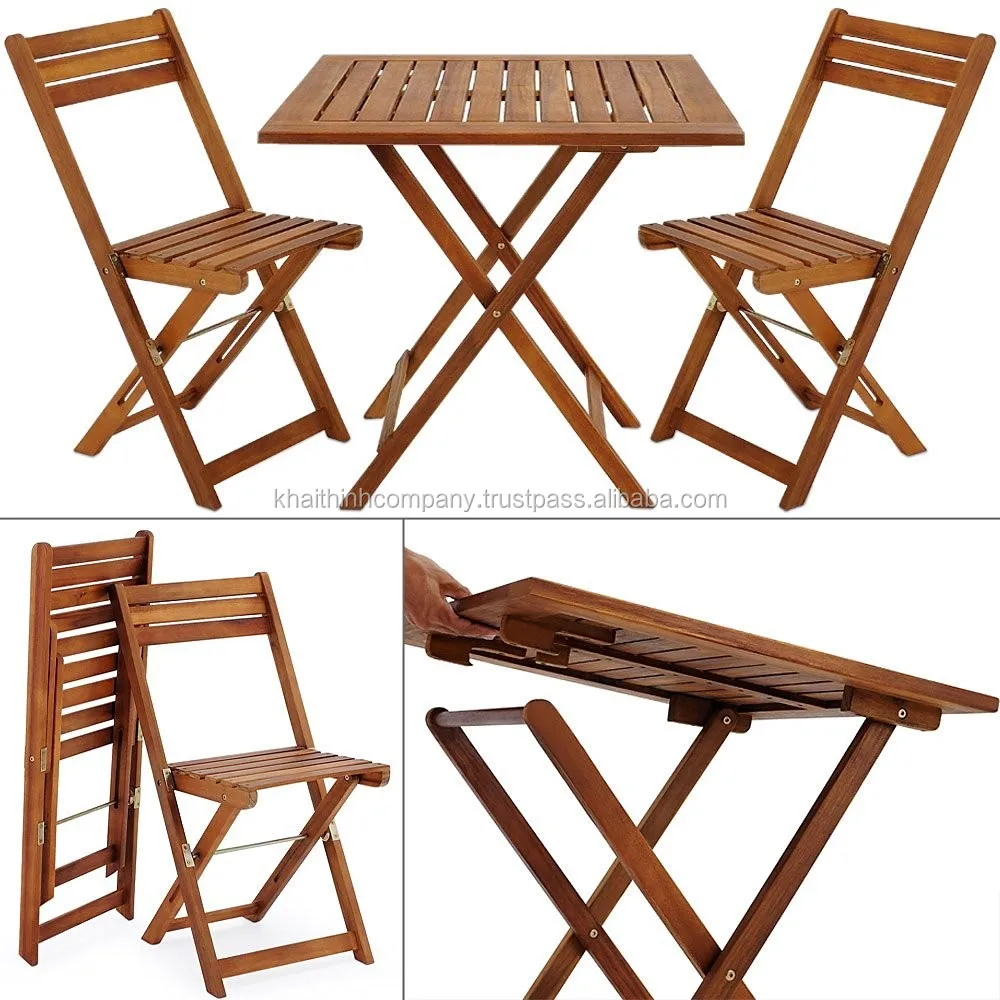 Стол Folding Table 2 стула