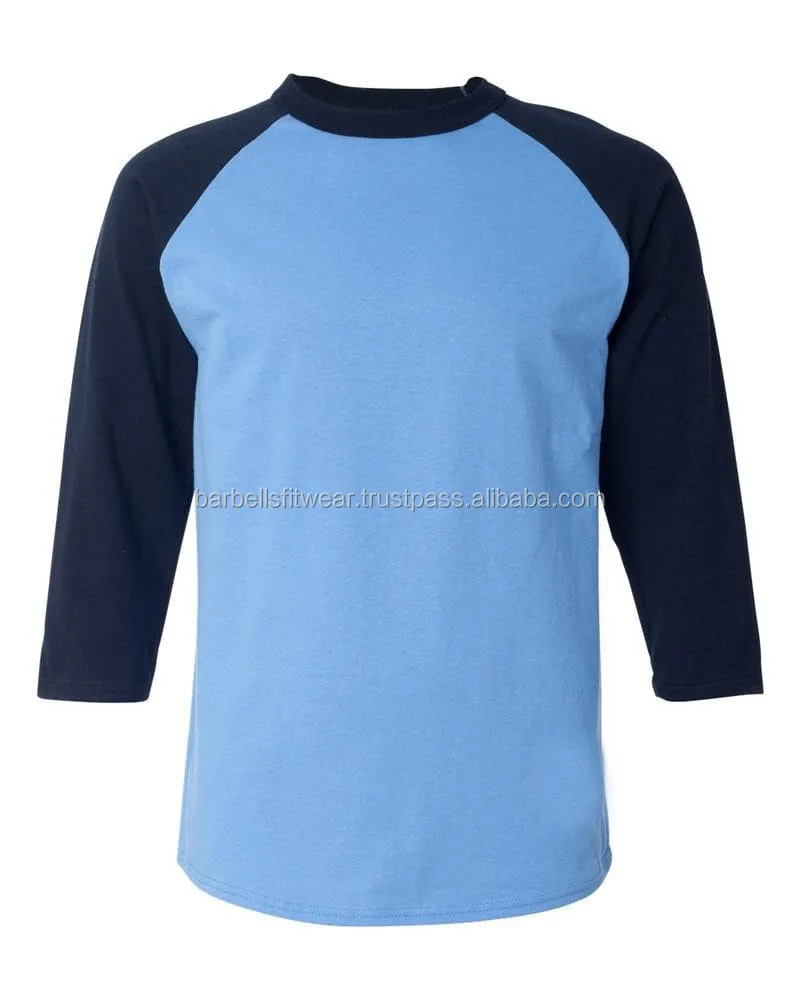 Custom Jersey-style T-shirt 3/4 Sleeve Raglan Baseball Shirt 