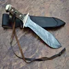 Handmade Damascus Steel Blade Replica PUMA WAIDBLATT KNIFE STAG ANTLER HANDLE