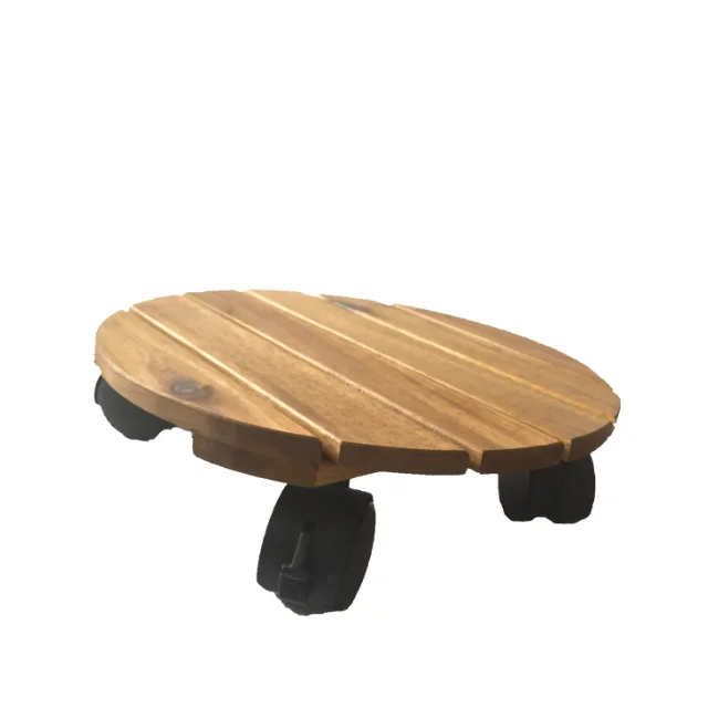 Wood Plant Stand With Wheels Flower Pot Rack On Roller Indoor Wood Plant Stand With Wheels Flower