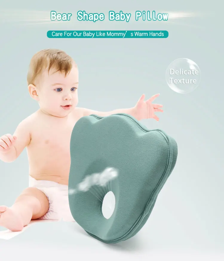 Baby Flat Head Side Sleeper Pillow Animal Organic Memory Foam