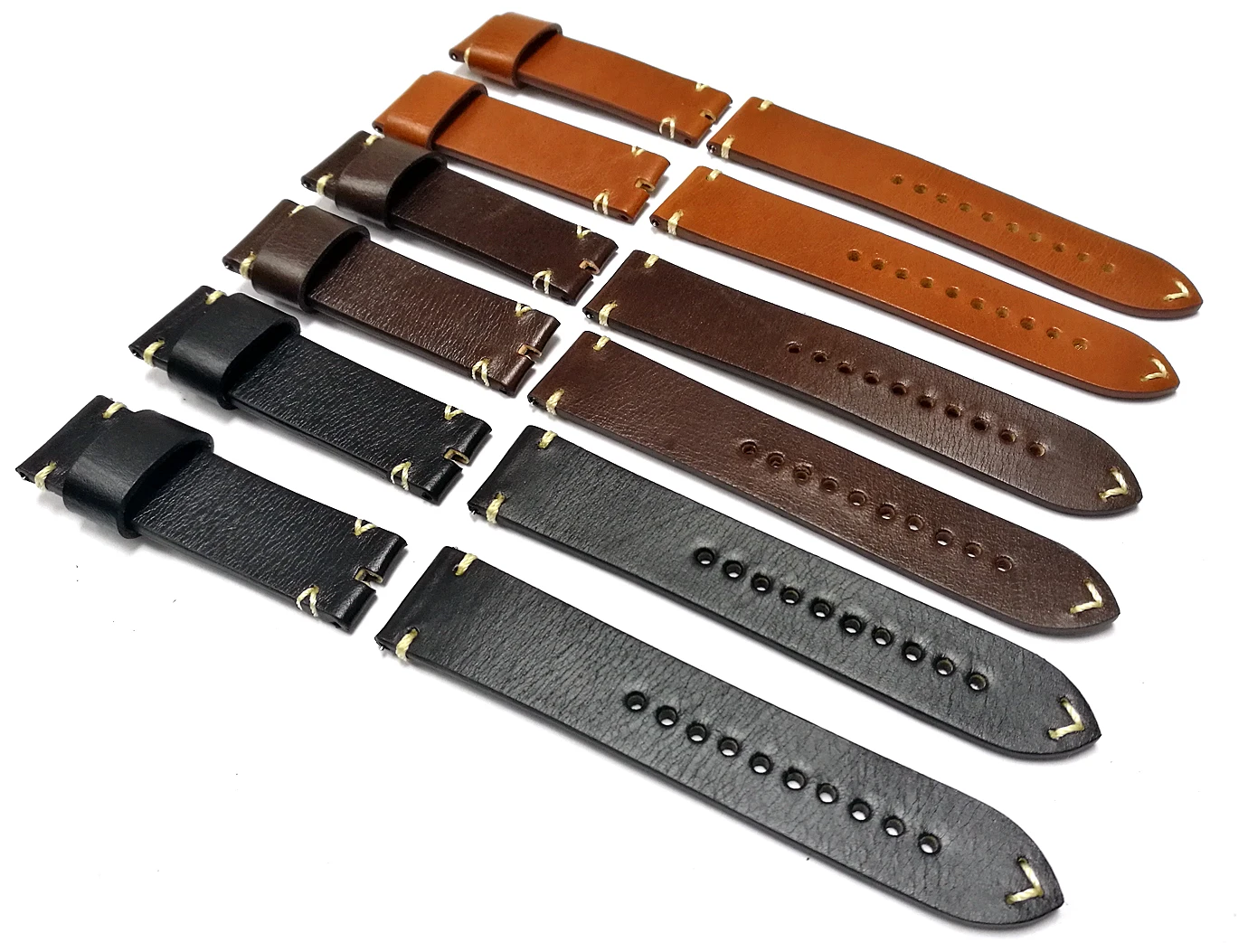 Stylish Italian Vegetable Tanned Leather One Piece Design 3.5mm Watch